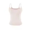 Camisole Curta Lisa de Cor Sólida Estilo Europeu e Americano Moda Verão Nova Versátil Slim Fit Top Base para Mulheres