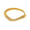Anillo de onda de diamante de color de rueda de la fortuna fila simple de taladro tamaño ajustable acero de titanio PVD chapado en oro al vacío anillo joyería