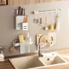 Estante de Almacenamiento para Fregadero de Cocina, Soporte Colgante para Escurrir Paños de Cocina, Organizador de Esponjas y Trapos sin Agujeros para Fregadero de Cocina del Hogar