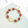 Pulseira de Ágata Vermelha Coelho de Jade para Mulheres, Design Único, Nova Tendência 2022, Item Quente de Celebridade da Internet Tiktok, Presente de Joia para Melhores Amigas