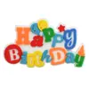Novos Desenhos de Bolo de Aniversário Acessórios Planos Ímãs de Geladeira Peças de Decoração DIY Adesivos de Borracha Macia PVC