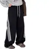 Pantalones para Niña 2026 Nuevos Elegantes Pantalones de Pierna Ancha Cortados a Tijera para Niña Mayor Estilo Primavera y Otoño Pantalones de Chándal Rayados Pantalones Deportivos