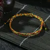 Pulsera de cordón rojo año de nacimiento tejida a mano hilo de oro seis palabras pulsera real para hombres y mujeres estilo étnico poliéster joyería mangying