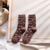 Calcetines de mujer de primavera y verano, calcetines de longitud media, estilo japonés, medias de moda vintage, calcetines de mujer con patrón bordado tridimensional, calcetines de algodón peinado.