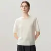Otoño Nuevo Camiseta Base de Punto de Cachemir Moda Suave Cómoda Color Sólido Simple Estilo Coreano Holgada Adelgazante para Mujer