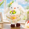Chaveiro Original de Pelúcia Vestido de Princesa Coelho de Orelha Longa Boneca Coelho Fofa Pingente para Bolsa de Menina Pequeno Presente