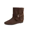 Punta Cuadrada Estilo Nuevo Pantalón Pierna Hebilla Retro Botas Moda Otoño Invierno Nicho Botines Botines Estilo Coreano Botas de Montar 2026
