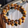 Pulsera Premium Natural de Piedra Ojo de Tigre Estilo Maillard Otoño e Invierno