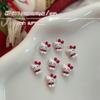 Popular Manicura Joyería Dibujos Animados Ankora Rojo Hello Kitty Gato Lazo Rojo Año Nuevo Uñas Adornos de Diamantes