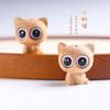 Novedad creativa Yabai madera diy tallado ojos grandes mascota linda gatito lechero pequeño lindo accesorios de joyería regalo para el hogar