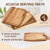 Plato de Madera para Bistec, Canaleta para Jugos, Tabla de Cortar de Madera de Acacia, Comida Familiar, Platos de Carne, Bocadillos, Postres, Tabla de Cortar para Comida Cocinada