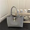 Bolso de Moda Cuadros Gran Capacidad Fresco Literario para Mujer 2025 Gran Capacidad Elegante Bolso de Hombro Cruzado para Viajes