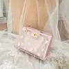 Bolso transparente, simple, lindo y elegante con cierre de cadena, de apariencia costosa, moderno, nuevo bolso cruzado de un solo hombro para mujer
