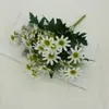 Decoração Popular Doméstica Transfronteiriça Sete Ramos Estilo Coreano Margarida Artificial Pequeno Buquê Flores Artificiais Crisântemo Flores Falsas Crisântemo Selvagem
