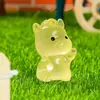 Boneca de animal do zodíaco resina luminosa fofa desenho animado DIY enfeites de mesa de escritório materiais para joias atacado