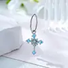 Diseño Único de Cruz de Copo de Nieve Diámetro de Alambre de 0.8 mm Aro sin Costura Colgante de Cruz Completamente Diamantada Joyería para Piercing