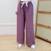 Pantalones de Pijama de Lino de Algodón para Mujer Verano Color Sólido Caramelo Pantalones de Pierna Ancha Delgados Antimosquitos Pantalones para Casa Talla Extra Sueltos para Exterior