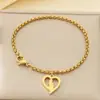 Moderna y Dulce Multi-Estilo Corazón Hueco Forma de Corazón Cadena de Perlas para Padres e Hijos de Cintura Alta Día de la Madre Acero Inoxidable Pulsera para Mamá
