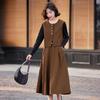 Elegante Vestido Chaleco Traje Adelgazante 2025 Otoño Nuevo de Moda Versátil para Mujer Cintura Alta Adelgazante