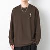 Camiseta Pesada 260g 100% Algodão Masculina Manga Longa Camada Base 2026 Novo Estilo Americano Oversize Camisa de Outono