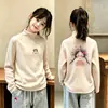 Blusa de base para meninas outono e inverno média e grande crianças meninas bebê roupa íntima gola alta estilosa infantil quente top t