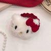 Lindo gatito de peluche dulce Ankora lazo rojo horquilla chica flequillo dibujos animados BB accesorios para el cabello