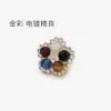 Botões de metal com cristal rosa, botões coloridos com strass de flor, botões decorativos para casacos e tops de pele, botões de flor de ameixa para casacos