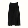 Nova Saia Reta Casual Cinza Feminina de Caxemira Fina Slim Fit Outono/Inverno 2026
