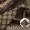 Gravata Masculina Cor Café Retrô Amarrada à Mão Britânica 8cm Formal Negócios Casamento Presente para Noivo Caixa Tendência