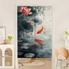 Nova Cortina de Porta Feng Shui com Peixe Koi da Sorte Estilo Chinês para Quarto, Corredor, Estudo, Cortina Divisória de Alta Qualidade, Cortina Blackout Simples Sem Furos