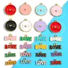 Accesorios para Joyería de Aleación DIY Letra Inglesa Amor Etiqueta Esmaltada Colgante Redondo Pulsera Llavero Collar Encanto