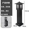 Papelera de lobby de hotel columna para colillas de cigarro cubo para humo de acero inoxidable con cenicero área de fumadores exterior boca de ascensor vertical