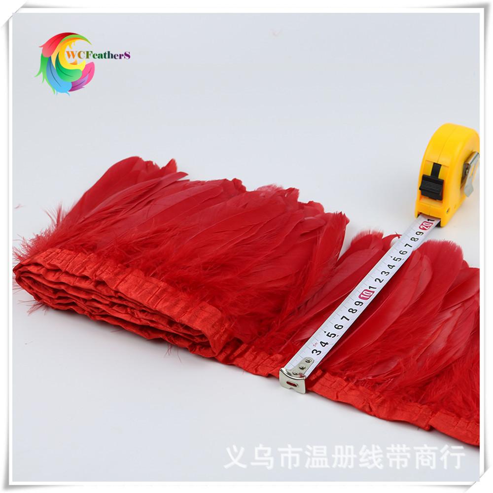 4 red goose feather fringe 6