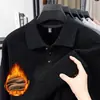 Suéter Tricotado Popular de Veludo Mink Espesso para Outono e Inverno Moda Masculina, Camisa Básica Casual Quente com Forro de Lã e Gola Reversível