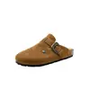 Zapatos Casuales Estilo Birkenstock 2026 Verano Gamuza de Vaca Suela Gruesa Tacón Bajo Cuero Genuino Holgados Punta Redonda Punta Cerrada Pantuflas de Exterior para Mujer