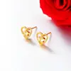 Pendientes de Flor con Forma de Corazón Simples y Compactos Xuping, Aleación de Cobre, Lujo Ligero, Elegantes, Oro de Imitación, Pendientes Sencillos para el Día a Día al por Mayor