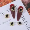 Serie de joyería para uñas con circón negro estilo punk cool transfronteriza, diamantes para uñas, joyería metálica al por mayor
