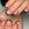 Uñas postizas cuadradas cortas blancas tipo armadura, estilo francés, armadura, simples, clásicas, para chicas, combinan con todo, de alta calidad, removibles, manicura, venta al por mayor