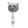 Insignia Retráctil Giratoria de Gato Emoji Acrílico Llavero de Doctor Enfermera Portapase de Identificación Extraíble