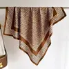 Lenço de seda espinha de peixe paisley para viagem, lenço quadrado color-block, lenço quadrado pequeno artístico retrô, lenço decorativo de pescoço, respirável e moderno