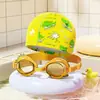 Gafas de natación para niños para niñas, alta definición, impermeables, antivaho, marco pequeño, conjunto de gafas de natación para niños y niñas y gorro de natación, gafas de natación para niños