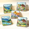 Imanes personalizados de cerámica para refrigerador con monumentos de ciudades, áreas escénicas, recuerdos de turismo cultural y creativo, y regalos corporativos creativos