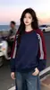 Camiseta con Capucha Casual Holgada Retro Popular de Nicho Coreano Cuello Redondo Manga Larga Estilo Primavera y Otoño Moda Unisex