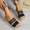 Comercio Exterior Transfronterizo Europeo y Americano 43 Venta al por mayor 2025 Chanclas de Tacón Alto para Mujer Talla Grande Sandalias Transfronterizas de Suela Gruesa con Punta Abierta Venta al por mayor Talla Grande