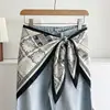Pañuelo Triangular Cabeza Árbol de Coco Verde Francés para Mujer Estilo Pastoral Primavera Otoño Cubre Trasero Cinturón de Cintura Adorno para la Cabeza Protección Solar Bufanda de Seda Chal