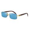 Gafas de sol de moda Hombres Sin Marco Patas de Madera Originales Gafas de tirachinas Hombres Modernas Marco Óptico de Madera Gafas de sol