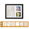 Suporte de mesa para porta-retrato com impressão de mão e pé de animal de estimação, bebê, casal, feito à mão, transfronteiriço, almofada de tinta e porta-retrato comemorativo de argila