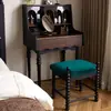 Mesa de Escritório para Quarto de Apartamento Pequeno Multifuncional Moderno Simples Americano, Mesa de Maquiagem, Cômoda Penteadeira de Madeira Maciça Francesa, Armário de Armazenamento