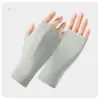 Guantes de Seda de Hielo de Medio Dedo con Protección Solar Ligeros Transpirables para Ciclismo Deportes Manicura Recolección de Té Estilo Universal Protección Solar Guantes Largos para Mujer