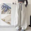 Pantalones Deportivos de Primavera y Otoño para Niñas Estilo Nuevo 2026 Cintura de Bloque de Color Pantalones de Dobladillo Curvo para Niños Mayores Pantalones Casuales de Pierna Ancha para Salir